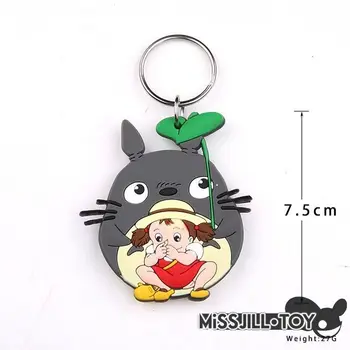 2styels 5vnt/set Cartoon Mano Kaimynas Totoro minkštas pvc pakabukas puikus mados keychain raktų žiedas 2side