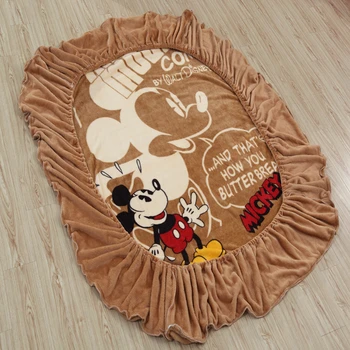 Disney Mickey Mouse Dygsnio Mikė Flanelė Įrengtas Lakštai su Elastinga Juosta paklodės Lino Lovatiesė Čiužinys Padengti Vienu Twin