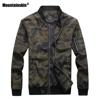Mountainskin 2020 Naujas Vyrų Kamufliažas Vyriškos Striukės, Paltai Camo Bomber Jacket Mens Prekės ženklo Drabužių Outwear Plius Dydis M-7XL SA527