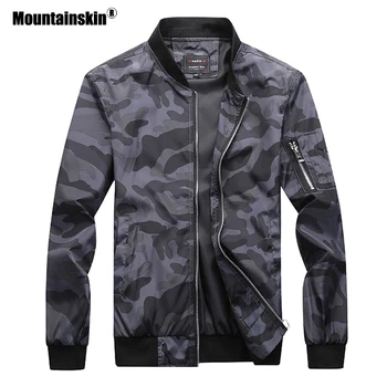 Mountainskin 2020 Naujas Vyrų Kamufliažas Vyriškos Striukės, Paltai Camo Bomber Jacket Mens Prekės ženklo Drabužių Outwear Plius Dydis M-7XL SA527