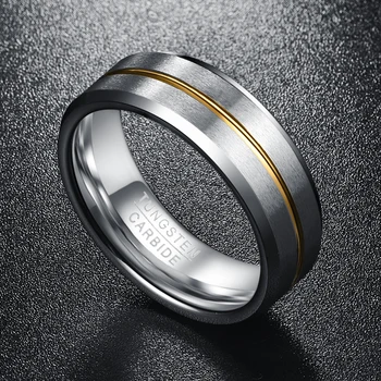 Nuncad T065R Poliruoti Nupjautas volframo žiedas nemokamas pristatymas 8MM Vyrų vestuvių Juostas Aniversary Moterų dalyvavimas žiedai