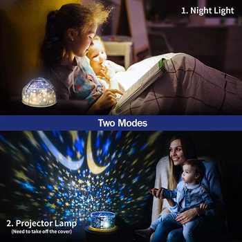 Naktį Žibintai Vaikams Daugiafunkcinis Naktį Šviesos Star Projektoriaus Lempa,LED Planetos Magija Projektorius Spalvinga Pasukti Lempos Kūdikių Dovanų