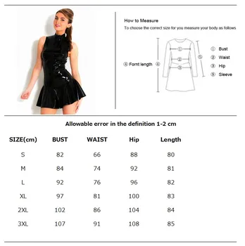 Plus Size PVC Vinilo Latekso Šlapias Atrodo Nelaisvėje Mini Suknelė be Rankovių Bodycon Catsuit Clubwear Šalis Suknelė