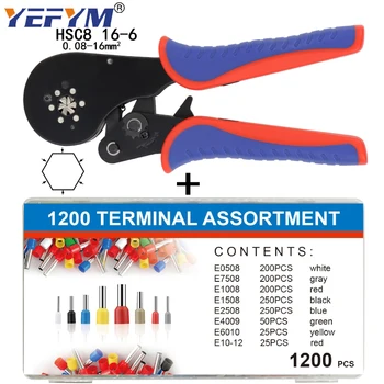 Užspaudimo replės YE16-6 0.08-16mm2 tinka mini užspaudimo įrankiais, vamzdinių terminalai.