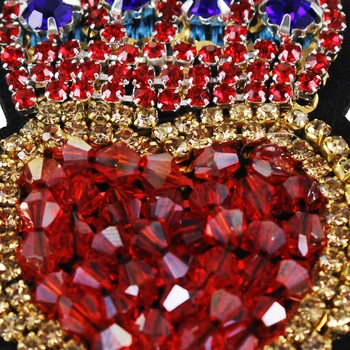 10piece Karūna Širdies Zawalcowany Diamond Pleistrai China Siuvinėjimas, Aplikacijos Mini Širdies Emblemos Sagės Siuvimo TH1049