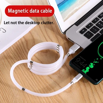 Magnetinio Laidą Įkrovimo 2.4 USB Duomenų Perdavimo Micro C Tipo Įkroviklio Redmi Note8 Pro Pastaba 8T Mi 8