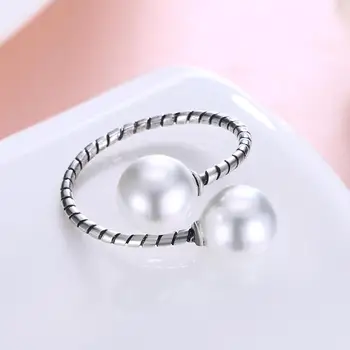 LEKANI 925 Sterlingas Sidabro Reguliuojamas Perlų Moterų Žiedas Romantiška Mada, Retro Dizainas Dalyvavimo Šalies Dovaną Draugui
