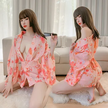 Japonų Stiliaus Yukata Chalatas Moterims Gėlių Spausdinti Haori Japonija Vienodas Cosplay Kostiumas Šalis Trumpa Suknelė Sakura Mergina Suknelė Kimono