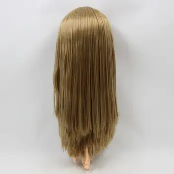RUB galvos 1/6 Blyth lėlės perukas, įskaitant standus tiesiai linijinės dome minkšti, tiesūs plaukai serija su kirpčiukais/ne kirpčiukai krašto 1