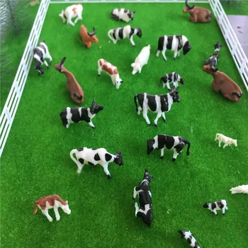 30pcs HO Masto Modelis Nudažyti Juodos Ir Baltos Spalvos, Ūkio Gyvūnams Karvė Žaislų Diorama Kraštovaizdžio