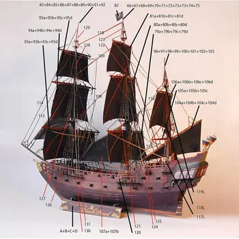 Piratų Laivo Formos Black Pearl Popieriaus Medžiagos Modelis Kariniams Ventiliatorius Išskirtinį Dovanų Rankų darbo 