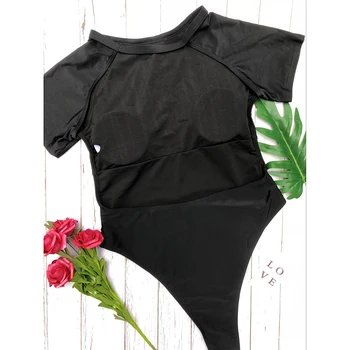 Backless vientisi maudymosi kostiumėlį 2019 naujo Derliaus maudymosi Kostiumėliai Moterims, Push up Monokini Bodysuit Juodas Raudonas Maudymosi Kostiumai Aukštos kojos Paplūdimio drabužiai