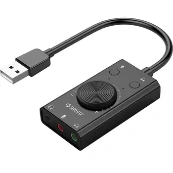 ORICO SC2 Išorinė USB Garso plokštė Garsas Reguliuojamas 3-Port Mic Ausinės Garso Kortelės Adapterį, KOMPIUTERIO, Išorinių garso kortelių