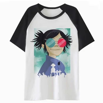Gorillaz marškinėliai moterims grafinis femme tee harajuku viršūnės t-shirt animacinių filmų moterų drabužių marškinėlius kawaii K2422