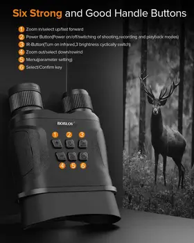 BOBLOV NV001 Infrared Skaitmeninis Medžioklės Naktinio Matymo Prietaisas Žiūronai Rankinis Fokusavimas Karinės Dieną Naktinio Matymo Akiniai Teleskopas