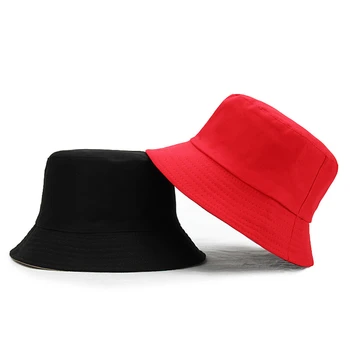 Dvipusis Kibirą Skrybėlės Unisex Gryna Spalva Saulės Skrybėlę Baseino Bžūp Moterys, Panama Lauko Žvejys Skrybėlę Vyrų Atsitiktinis kepurės Snapeliu