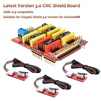 3D spausdintuvas CNC kontrolierius rinkinys ArduinoIDE Longruner GRBL CNC shield RAMPOS 1.4 mechaninė jungiklis baigimo greitis DRV8825 A4988