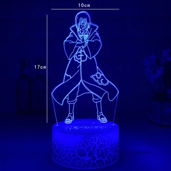 Naruto lempos Anime Naktį Šviesos Uchiha Itachi Modelio 3D LED Iliuzija Lentelė Deak Lempa 7 Spalva Keičiasi Namų Dekoro NARUTO Fanai lempos