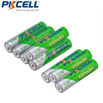 8pcs/daug PKCELL Originalus AAA NIMH įkraunamos baterijos 1.2 V 850mAh AAA Ni-MH Žemas Savaiminio Išsikrovimo aaa Akumuliatoriai