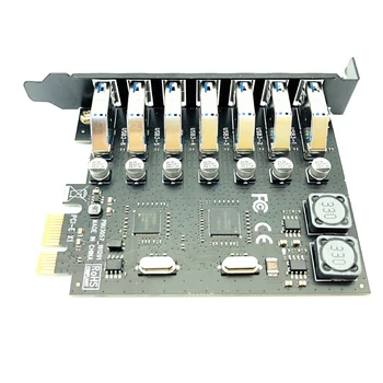 USB 3.0 PCI-E Išplėtimo Kortelės Adapterį 7 Prievadai USB 3.0 Hub Adapteris Išorės Controller PCI-E Extender 