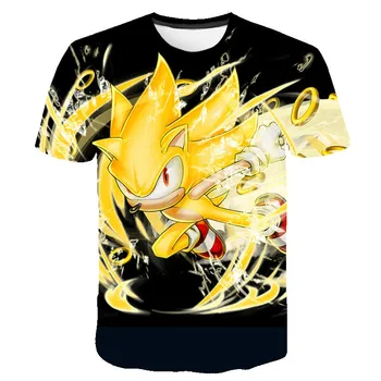 Sonic hergiehogg T-shirt, vaikų sportiniai marškinėliai, animacinių filmų T-shirt, T-marškinėliai su sonic 3D spausdinimo, vaikų ir kūdikių atsitiktinis T-shir