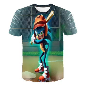 Sonic hergiehogg T-shirt, vaikų sportiniai marškinėliai, animacinių filmų T-shirt, T-marškinėliai su sonic 3D spausdinimo, vaikų ir kūdikių atsitiktinis T-shir
