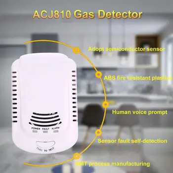 JAV Plug) Degiųjų Dujų Detektorius, Jutiklis, Signalizacija, SND Gamtinių Dujų Analizatorius Nustatyti Nuotėkio Testeris ACJ810 Signalizacijos Apsaugos Signalizacijos Sistema
