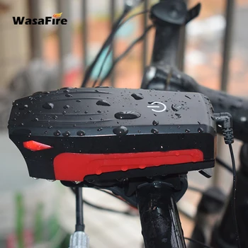 WasaFire USB Įkrovimo Dviratį Priekinių žibintų 5 Režimai, LED dviračio žibintai Vandeniui luses para bicicleta Šviesos lempos su varpeliu