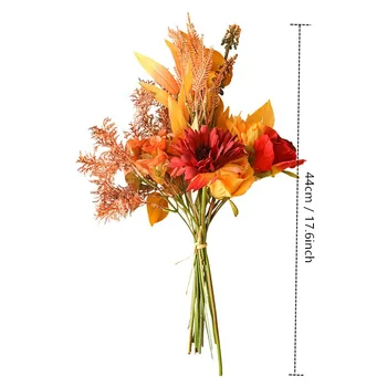 INS Rudenį S Hydrangea Rose Chrizantemų Eukaliptų Derinys Puokštė Dirbtinės Gėlės Vestuvių Gėlių Namų Puošybai