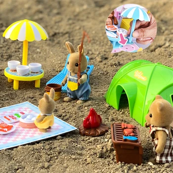 Miniatura Mažos Lėlės Namas Baldai Miško Šeimos Iškylą Žaislų Rinkinys 