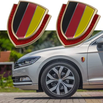 Automobilio Pusėje Kūno Sparnas Shield Vokietijos Vėliava Logotipas Ženklelis Lipdukas 3D Audi VW Mercedes Benz BMW Audi Opel Brabus Automobilių Stilius