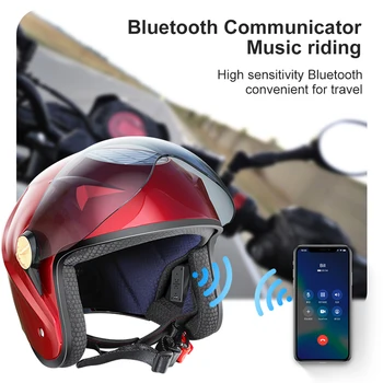 Motociklų Gerbėjas Šalmas Saulės Energijos Smart Bluetooth5.0 Vasarą Aušinimo Ventiliatorius Dviračių Motociklo Šalmas Bžūp