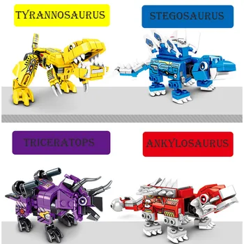 Žaislai Transformacijos Robotas Mechaninė Serijos 6-in-1 Pertvarkos Plieno Dragon Knight Dinozaurų Kūrybos Surinkti Kūrimo Bloką Žaislas