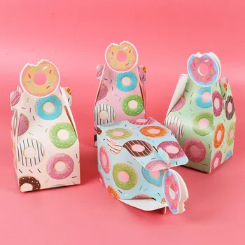 8pcs spurgos modelis dovanų dėžutė saldainių dėžutės spurgos spausdinami popieriaus pakuotės, dėžutės krepšiai spurgos augti šalies naudai, baby shower 1 dekoras
