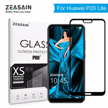 Originalus ZEASAIN Visiškai Padengti Grūdinto Stiklo Huawei P20 Lite P20Lite Huaweip20 Lite Screen Protector 9H 2.5 D saugaus Stiklo Plėvelės