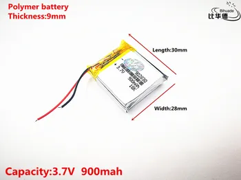 10vnt Litro energijos baterija Gera Qulity 3.7 V,900mAH,902830 Polimeras ličio jonų / Li-ion baterija ŽAISLŲ,CENTRINIS BANKAS,GPS,mp3,mp4