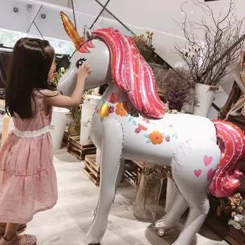 Didelis 3D Vienaragis Balionai vaikams Gimtadienio Dekoro Vienaragis Balionai 120 cm Vienaragis Vestuvių Dekoravimo, Kūdikių Dušas Šalies Prekių