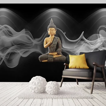 Custom 3D Foto Tapetai Anotacija Dūmų Naujas Kinų Stiliaus Budos Skulptūra, Menas, Sienų Tapyba Kambarį Miegamasis Freskos Fone