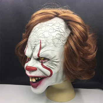 Suaugusiųjų Helovinas Baisūs Siaubo Joker Blogio Kaukė, Kostiumas Prop Šalies Cosplay Priedai Latekso Klounas su Plaukų Kaukės