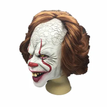 Suaugusiųjų Helovinas Baisūs Siaubo Joker Blogio Kaukė, Kostiumas Prop Šalies Cosplay Priedai Latekso Klounas su Plaukų Kaukės