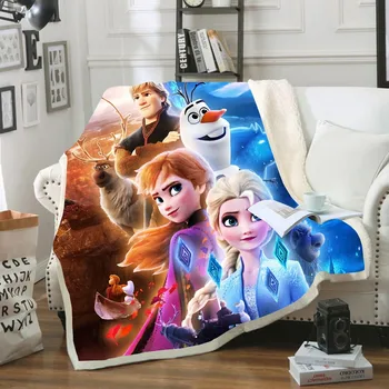 Disney Mielas Animacinių Filmų Tekstilės Anna Elsa Užšaldyti Princesė Vaikai Vaikai Minkštas Šiltas Sofa Mesti Antklodę Kilimas Pliušinis Dovana