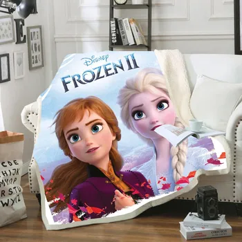 Disney Mielas Animacinių Filmų Tekstilės Anna Elsa Užšaldyti Princesė Vaikai Vaikai Minkštas Šiltas Sofa Mesti Antklodę Kilimas Pliušinis Dovana