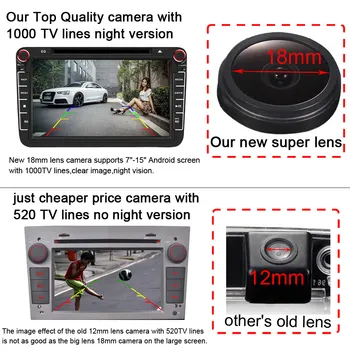 HD CCD 1280*720 pikselių 18 mm objektyvą, automobilių stovėjimo aikštelė automobilio galinio vaizdo kamera, 