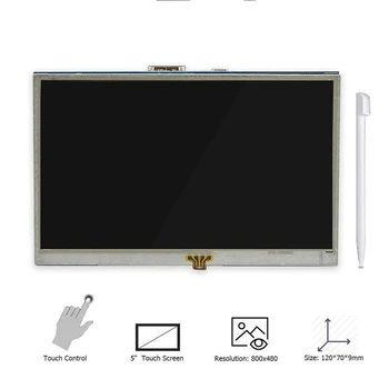 5 Colių LCD HDMI Jutiklinis Sn Aviečių Pi 3 Ekranas, HDMI LCD Ekranas 800x480 dėl Bananų Aviečių Pi Pi 3 / 2 Modelis B / B+