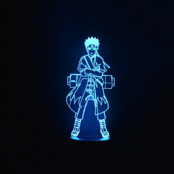 7 Spalvų Keitimas 3D Led Vaizdo Naruto Modeliavimo Anime Pav Naktį Šviesos Vaikai Palieskite Mygtuką, Usb Stalo Lempa Namų Dekoro Apšvietimo Dovana