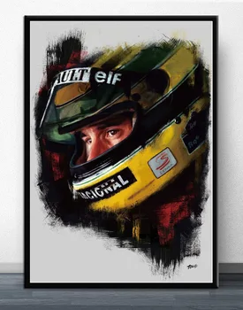 Ayrton Senna F1 Formulė Legenda Star Čempiono bolidą, Drobė, Tapyba Senovinių Plakatų ir grafikos Sienos Meno Nuotrauką Namų Dekoro