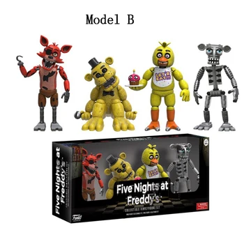 Penkios Naktys Freddy Veiksmų Skaičiai 4pcs/pak FNAF Žaislo Modelis, 5cm