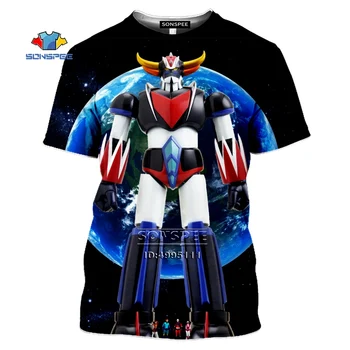 Grendizer T-shirt Japonijos Anime UFO Robotas Grendizer 3D Spausdinimo Vyrų T-Shirt Moterims, Vasaros Marškinėlius Harajuku Atsitiktinis Hip-Hop Tee Marškinėliai
