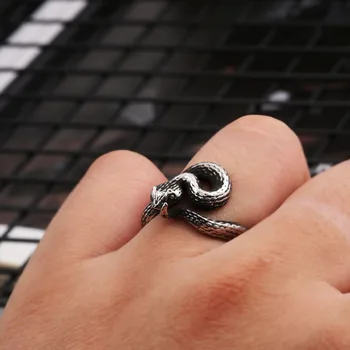 Plieno kareivis nerūdijančio plieno viking gyvatės žiedas mados asmenybės unikalus pirštu, dovana, papuošalai