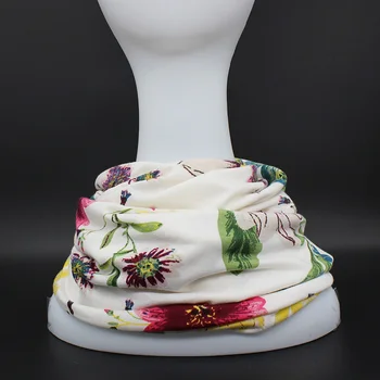 ALTOBEFUN Prekės Rudens Ir Žiemos Dvejopo naudojimo Skrybėlės Moterims plonos Gėlių Dizainas Ponios Skullies Ir Beanies Šalikas Veido Kaukė AHT119